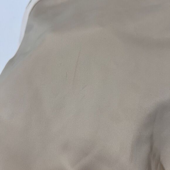 Maje Bomber Jacket Womens 36 Satin Embroidered Beige Preppy Academia - Picture 7 of 11
